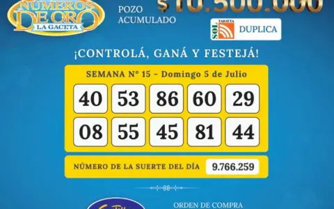 Análisis de los Números de Oro de LA GACETA del 5 de julio de 2026