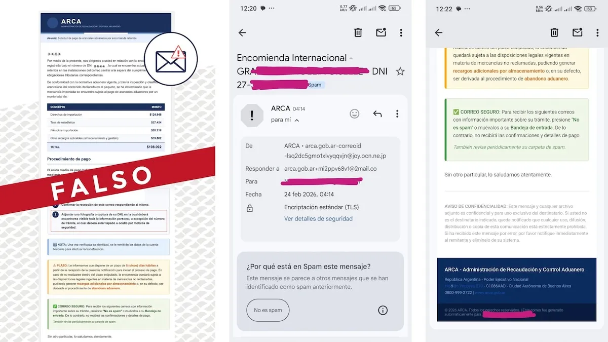 Alerta de Estafa Virtual: Falsificación de Correos de ARCA Relacionados con Compras en el Exterior